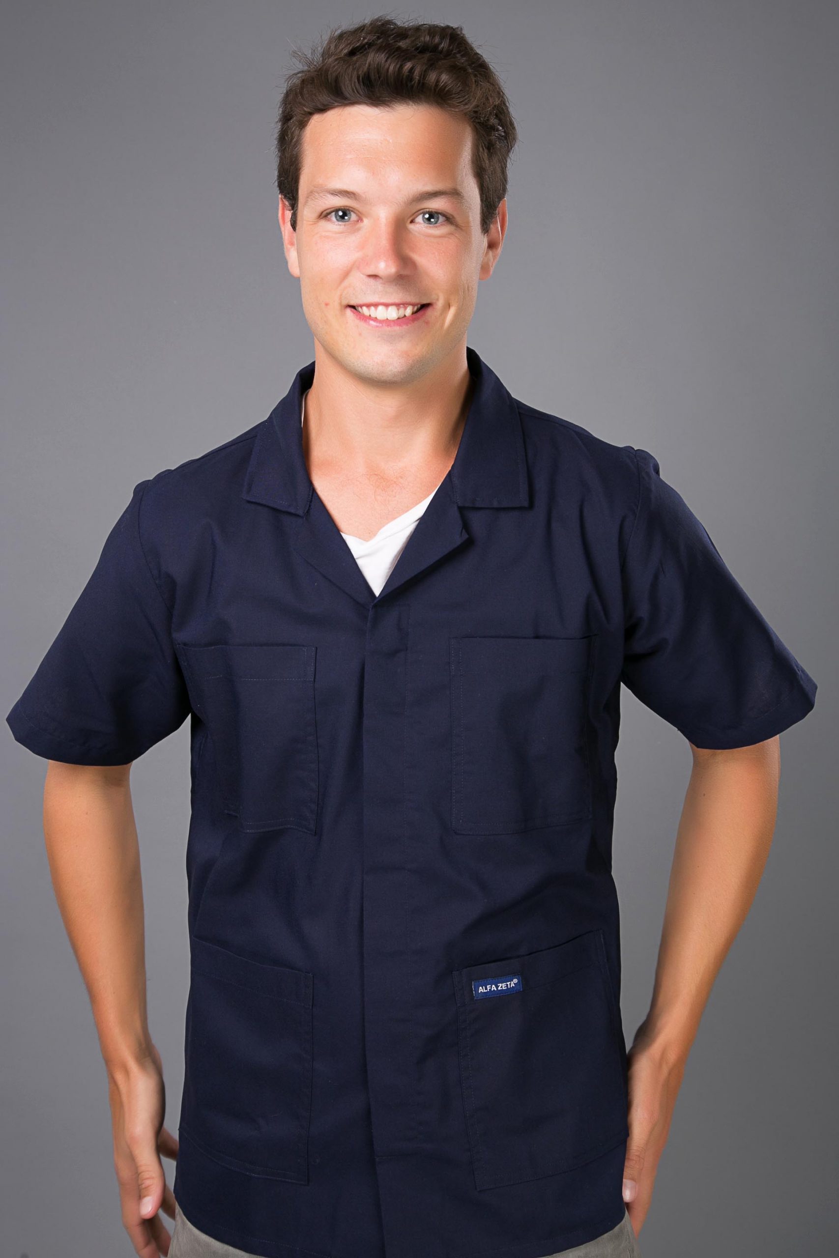 Alfa Zeta Gabacha Despacho Azul Marino Unisex | UNIFORMES ALFAZETA